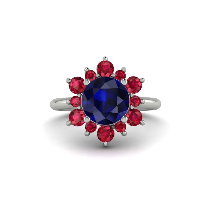 Women’s chic engagement ring-Vintage Sapphire Snowflake Engagement Ring - Priscilla No. 60