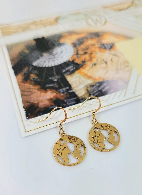 Women’s trendy drop earrings-Golden Globe Earrings