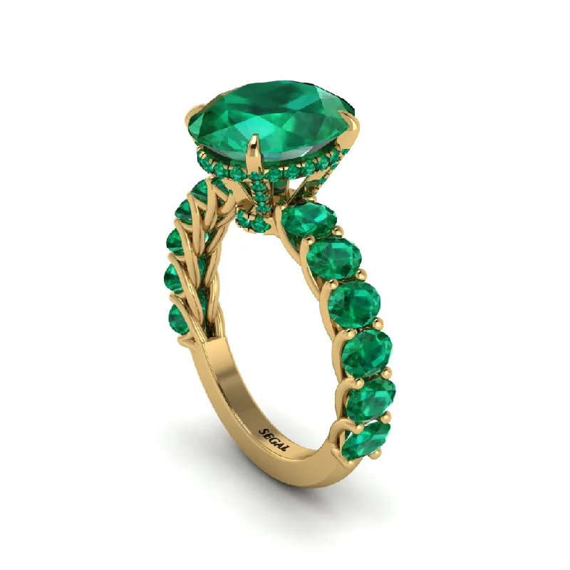 Women’s cushion cut engagement ring-4ct Oval Cut Emerald Engagement Ring - Xena No. 19