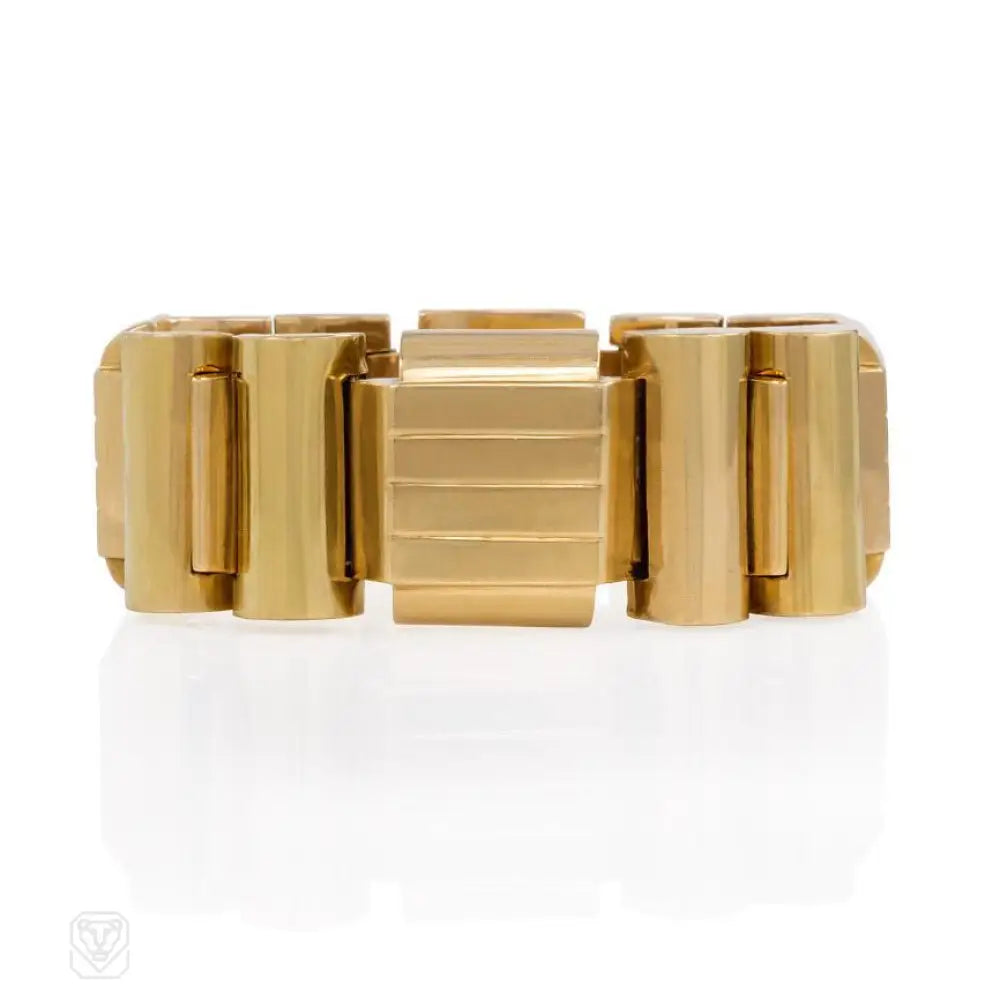 Women’s stackable bracelets-Retro geometric gold bracelet