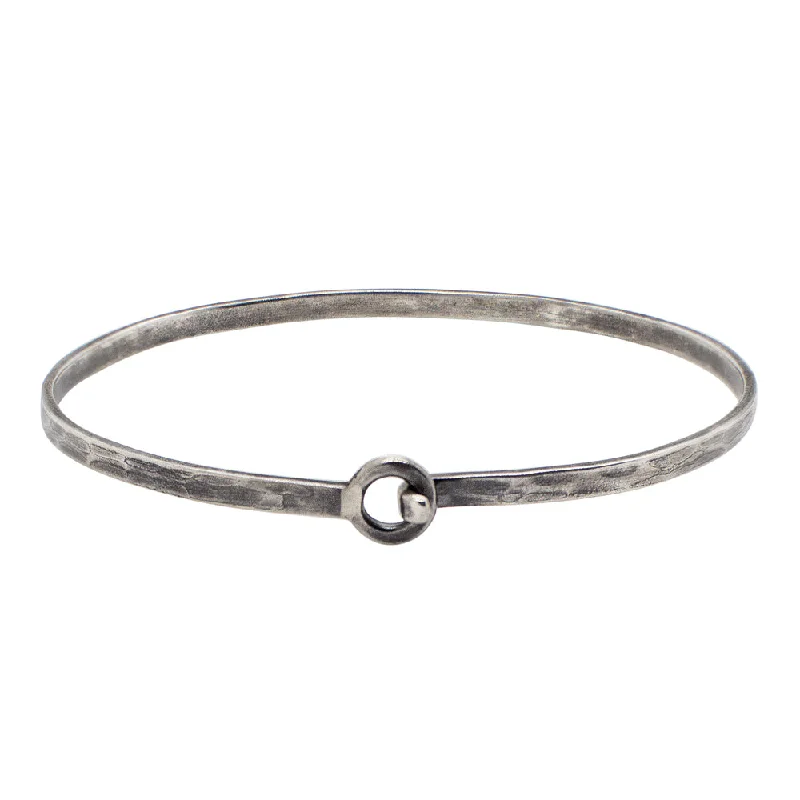 Women’s engraved bangle-Simply Sweet Bracelet in Antiqued Silver