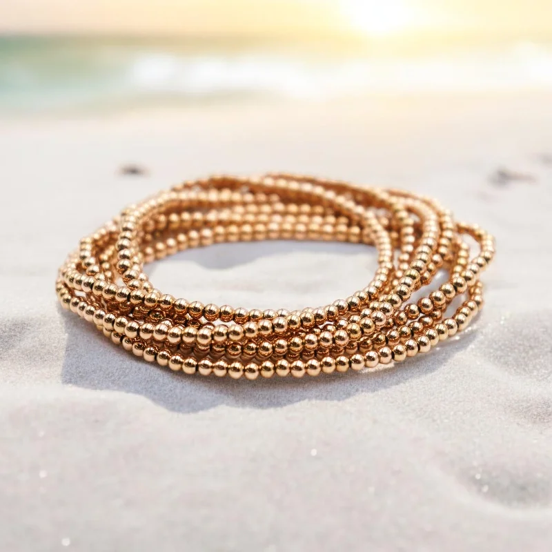 Women’s mixed metal bracelet-Rose Gold Filled 3mm Ball Bracelet | Accent Bracelet