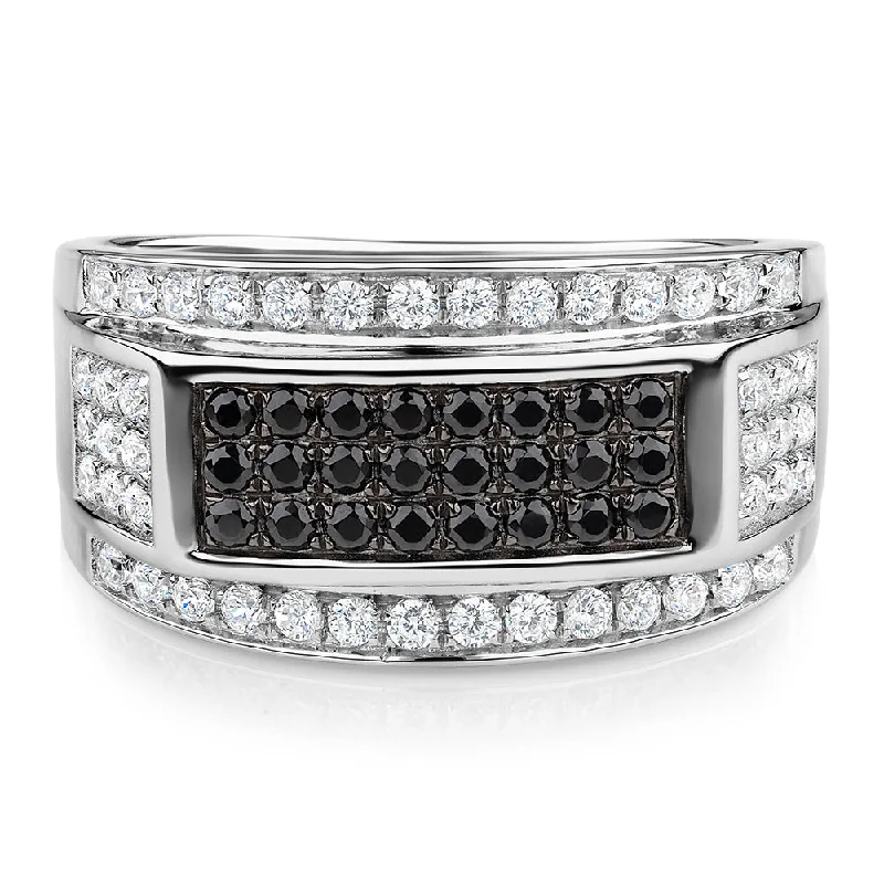 Women’s stackable wedding rings-Dress ring with 0.7 carats* of diamond simulants in sterling silver