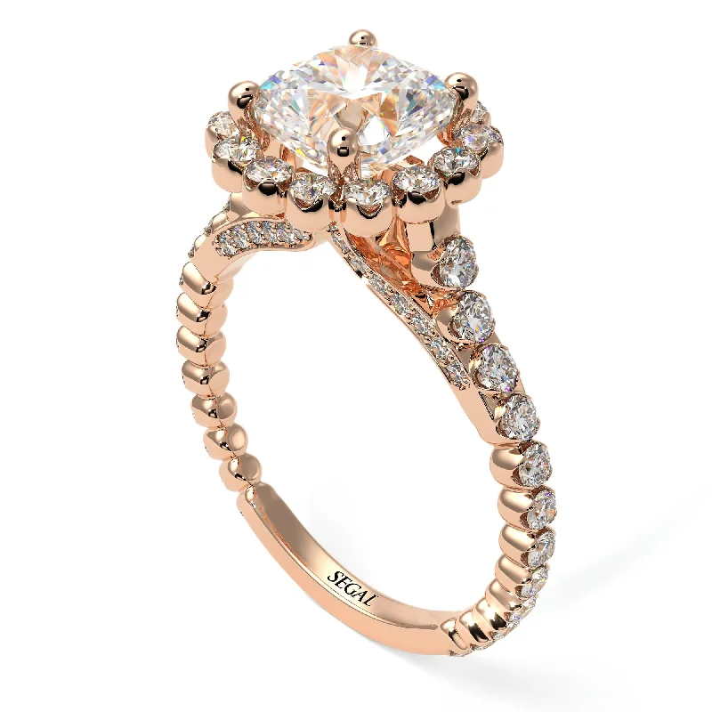 Women’s chic engagement ring-Modern Diamond Cushion Cut Engagement Ring - Uma No. 2