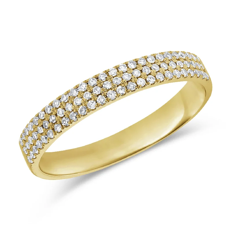 Women’s antique rings-Half Three Row Diamond Ring