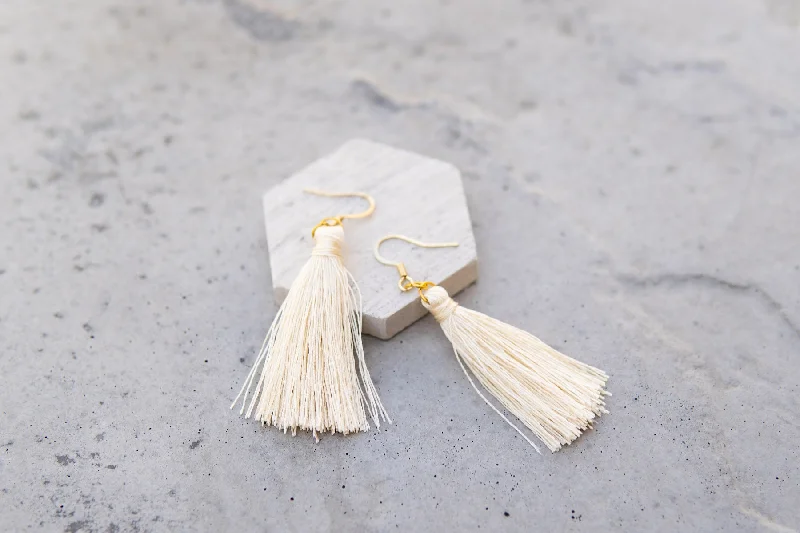 Women’s double hoop earrings-Tassel Earrings-Assorted