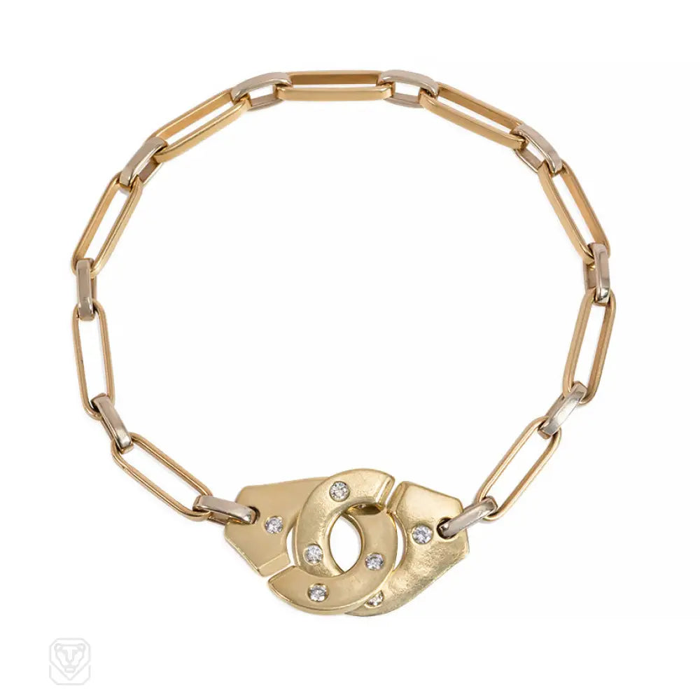 Women’s gold-plated bracelet-Dinh Van Menottes Bracelet, Paris