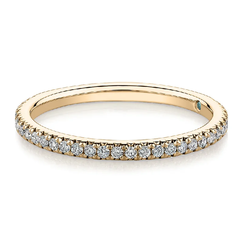 Women’s cubic zirconia rings-Premium Lab-Grown Diamond, 0.23 carat TW round brilliant wedding or eternity band in 14 carat yellow gold