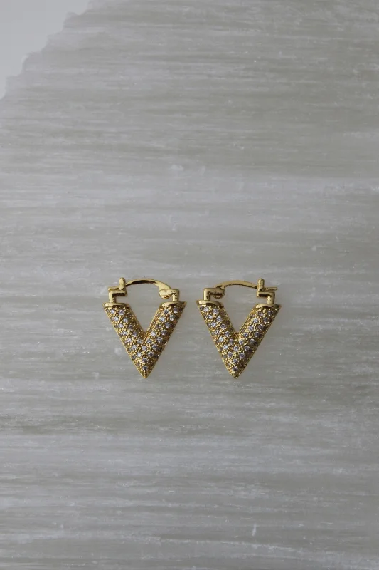 Women’s geometric earrings-V Hoop Earrings