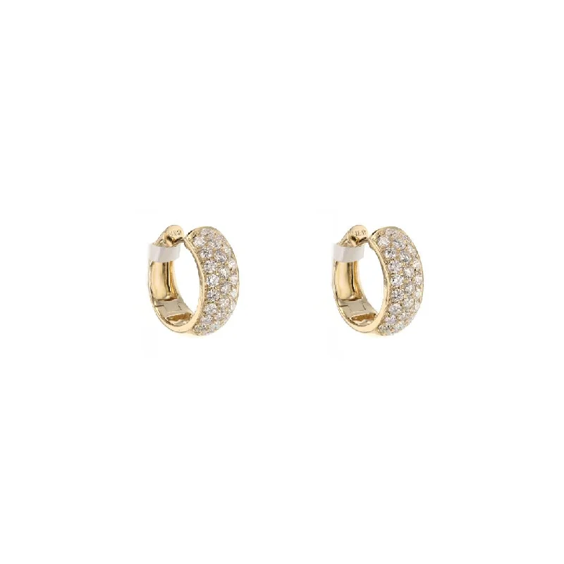 Women’s gemstone drop earrings-3-Row Hoop Diamond Earrings | 1.50 ctw | M10278529