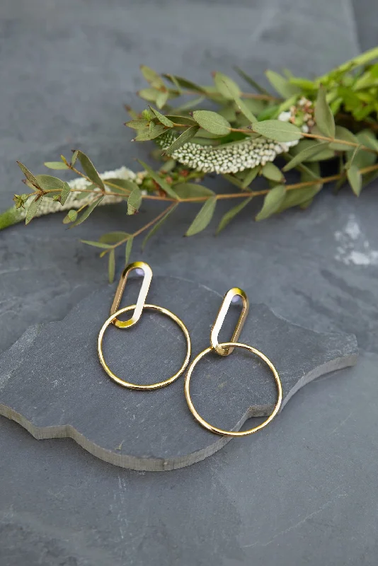 Women’s round earrings-Gold Alta Earrings