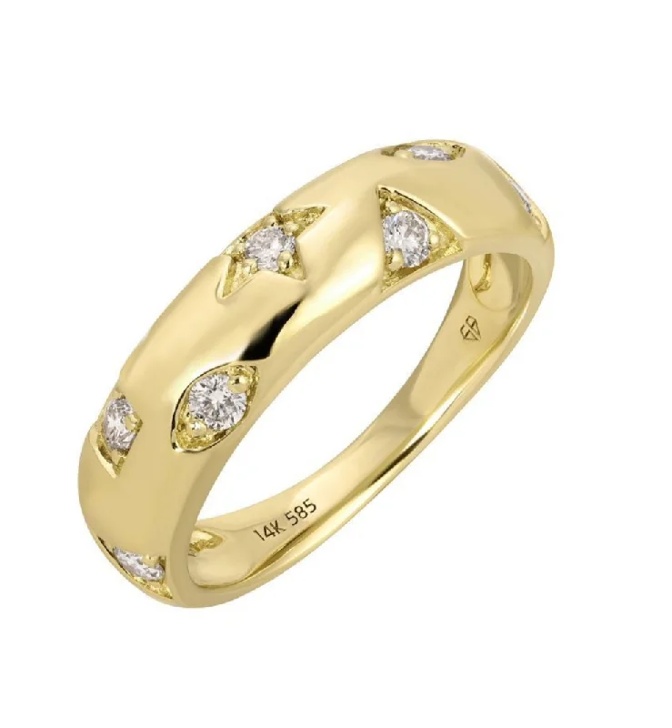 Women’s vintage-inspired rings-Multi Diamond Shape Gold Ring