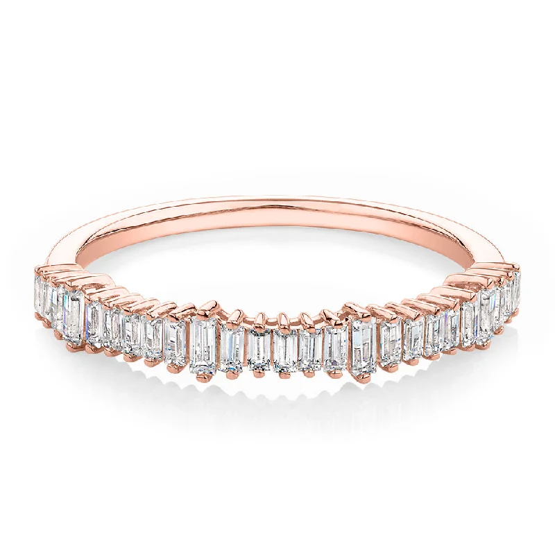 Women’s wedding rings-Wedding or eternity band with 0.48 carats* of diamond simulants in 10 carat rose gold