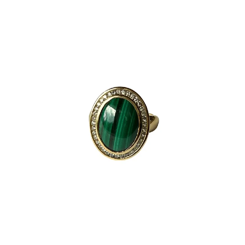 Women’s heart-shaped rings-Malachite Attunement Ring