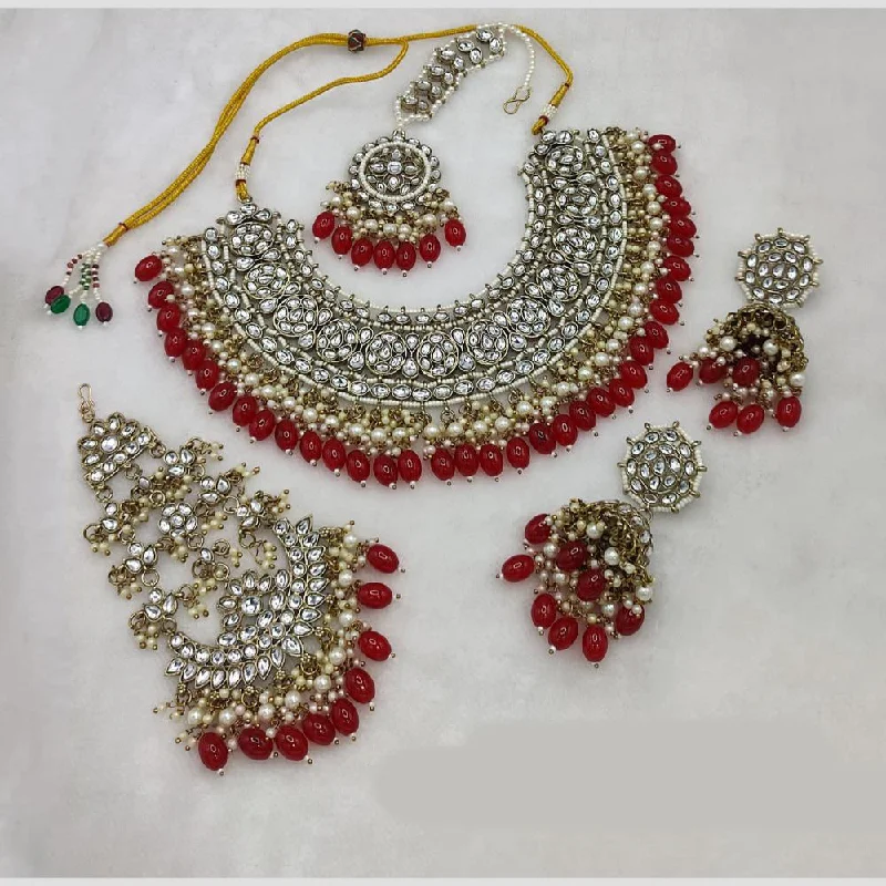 Women’s custom necklaces-Manisha Jewellery Gold Plated Kundan Stone Beads Necklace Set