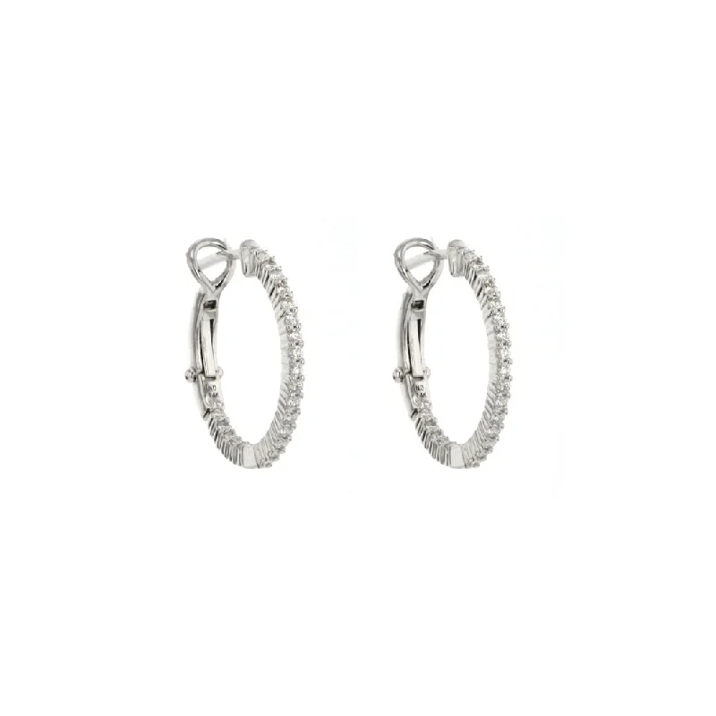 Women’s elegant drop earrings-0.45 ctw Diamond 0.60" Inside-Out Hoop Earrings