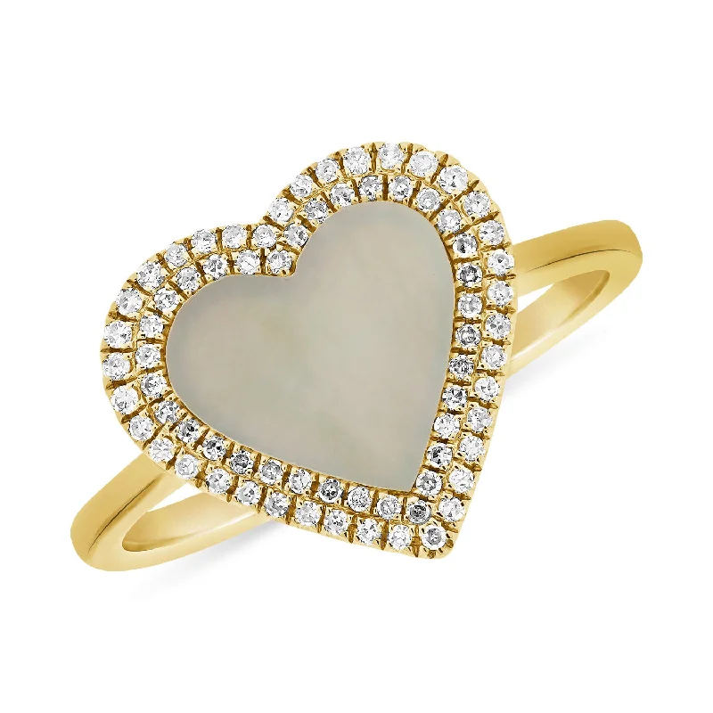 Women’s romantic rings-Heart Mother of Pearls Ring