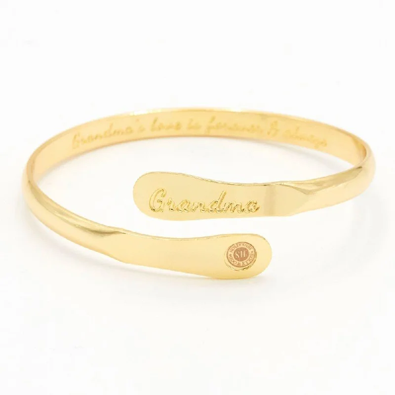 Women’s engraved cuff bracelet-Grandma Bracelets, Engraved Bracelets Grandma’s love is forever & always