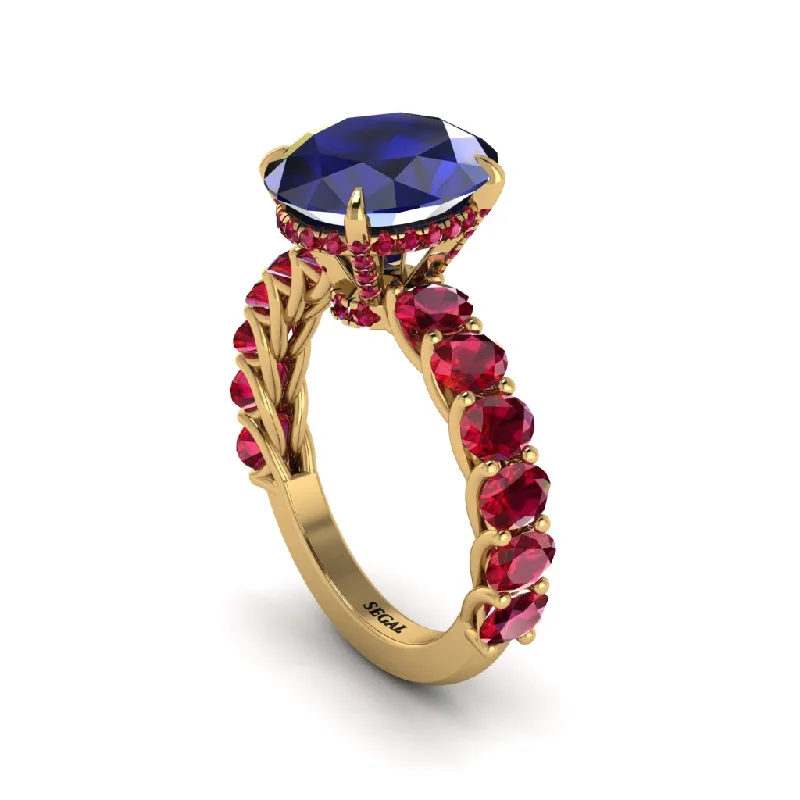 Women’s signature engagement ring-4ct Oval Cut Sapphire Engagement Ring - Xena No. 58