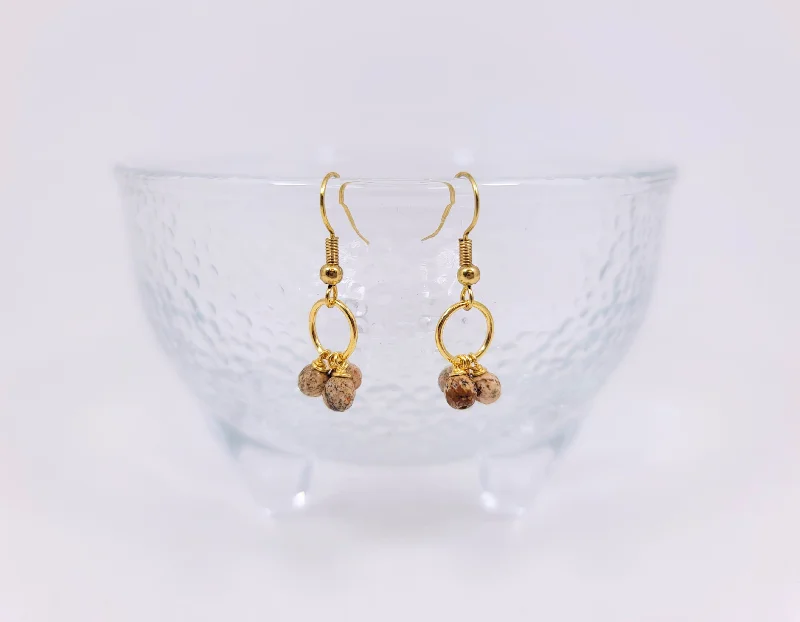 Women’s delicate earrings-Jasper Trinity Earrings