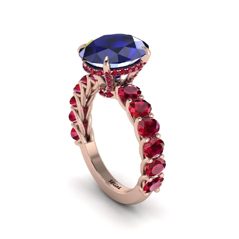 Women’s unique diamond engagement ring-4ct Oval Cut Sapphire Engagement Ring - Xena No. 59