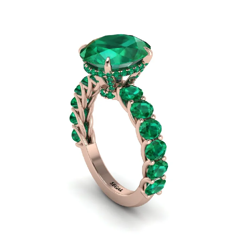 Women’s emerald cut engagement ring-4ct Oval Cut Emerald Engagement Ring - Xena No. 20