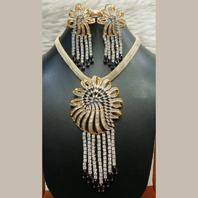 Women’s casual necklaces-Jain Jewellers Gold Plated AD Necklace Set