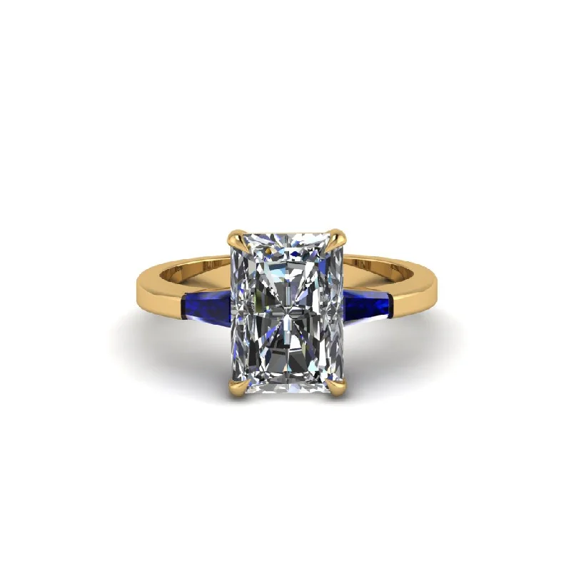 Women’s premium engagement ring-Three Stone Radiant Cut Diamond Engagement Ring - Hillary No. 61