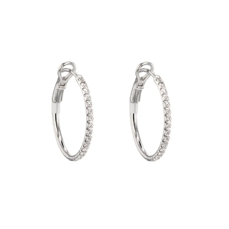 Women’s minimalist earrings-0.25 ctw Diamond Hoop Earrings