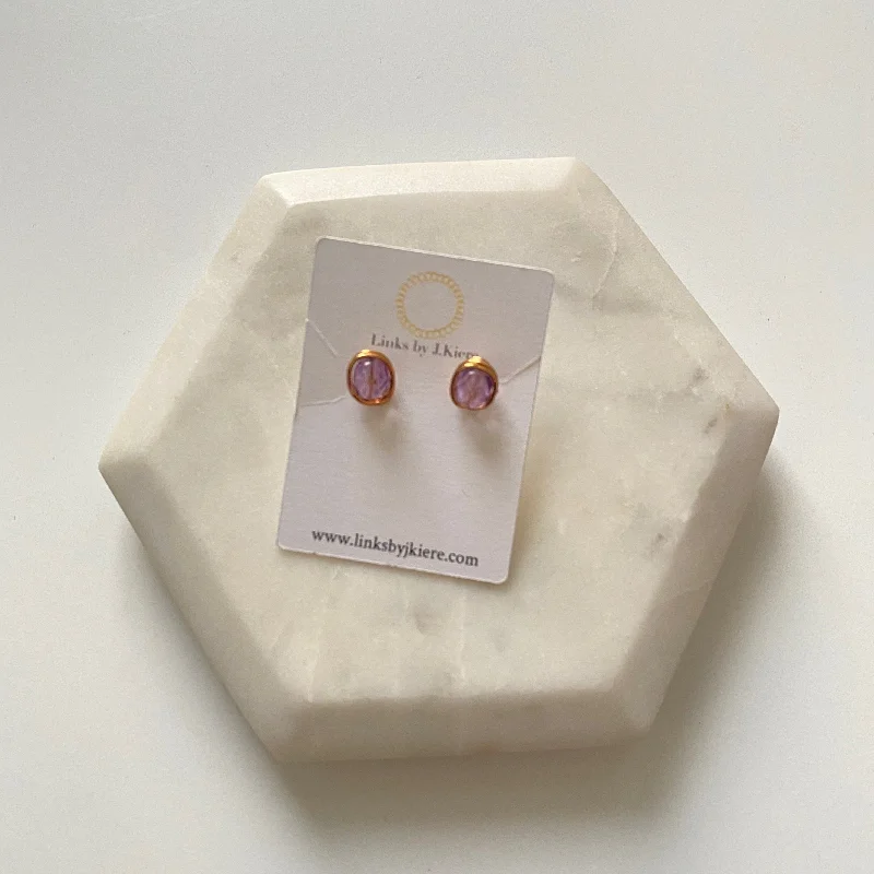 Women’s retro earrings-The Morgan Earrings in Lilac