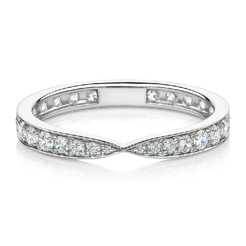 Women’s antique rings-All-rounder eternity band with 0.75 carats* of diamond simulants in 10 carat white gold