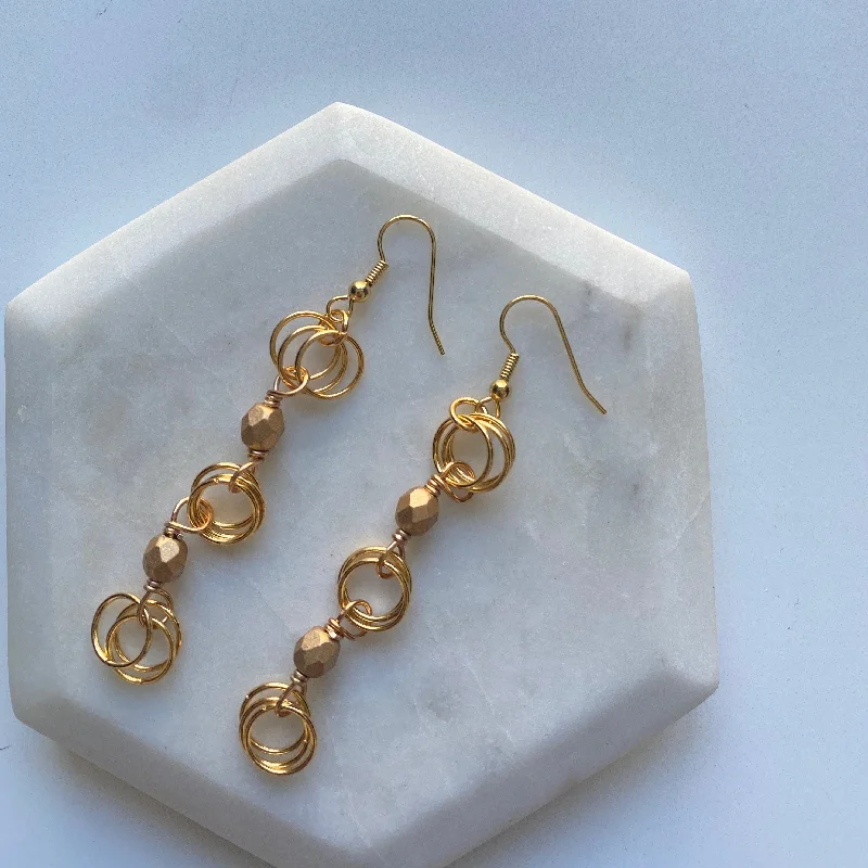 Women’s unique earrings-The Kiere Earrings in Satin Gold