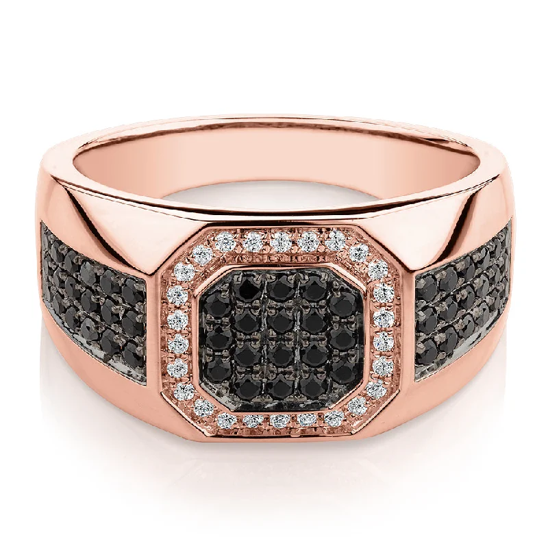 Women’s promise rings-Dress ring with 0.66 carats* of diamond simulants in 10 carat rose gold