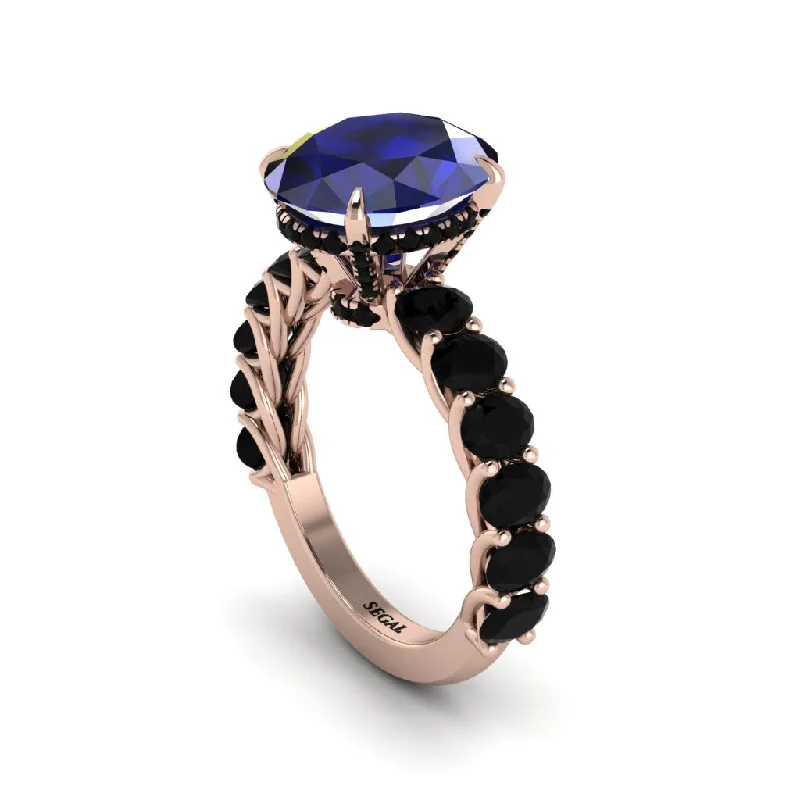 Women’s custom-designed engagement ring-4ct Oval Cut Sapphire Engagement Ring - Xena No. 44