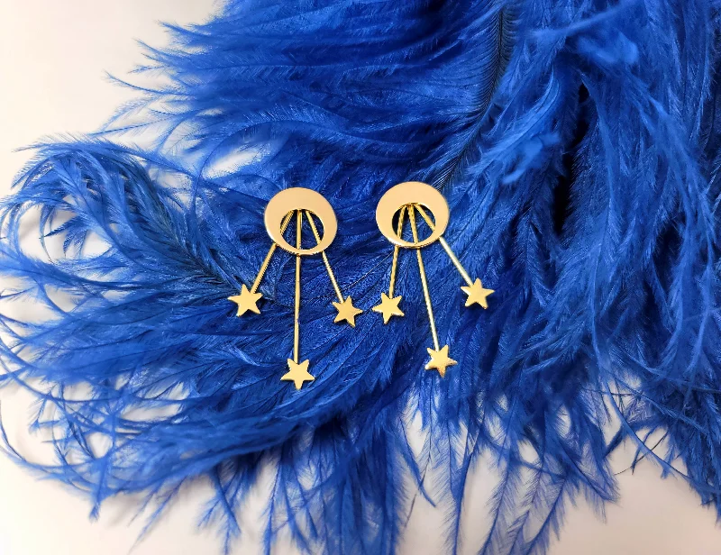 Women’s hoop and drop earrings-Starfall Earrings