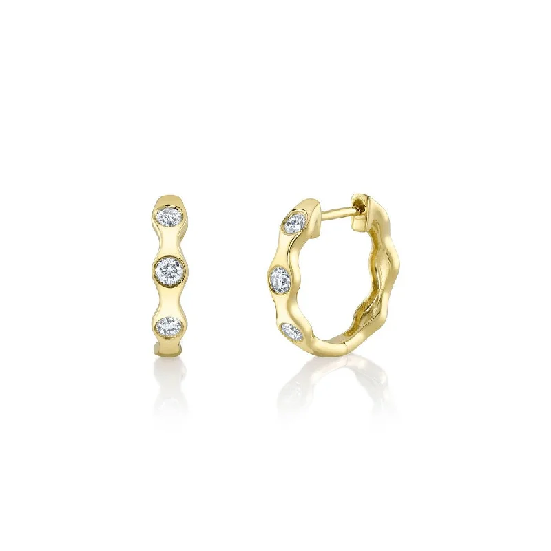 Women’s gemstone drop earrings-0.27 ctw Diamond Huggie Earrings