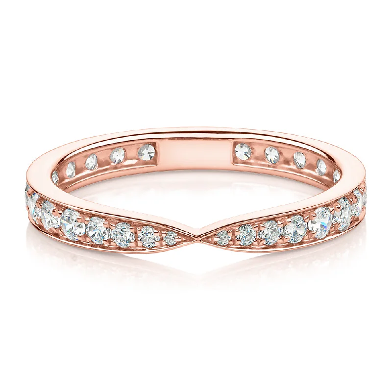 Women’s cocktail rings-All-rounder eternity band with 0.75 carats* of diamond simulants in 10 carat rose gold