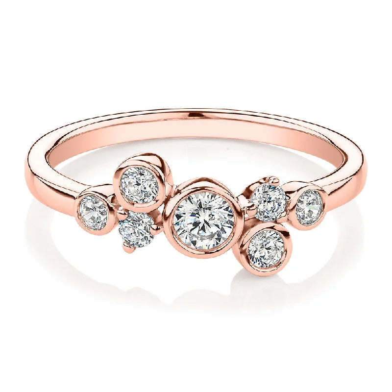 Women’s classic wedding rings-Dress ring with 0.39 carats* of diamond simulants in 10 carat rose gold