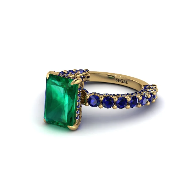 Women’s princess cut engagement ring-Vintage Radiant Cut Emerald Engagement Ring - Renee No. 64