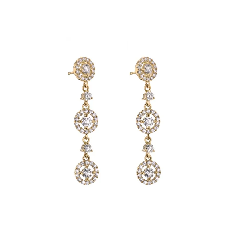 Women’s colored gemstone earrings-1.87 ctw Diamond Drop Earrings