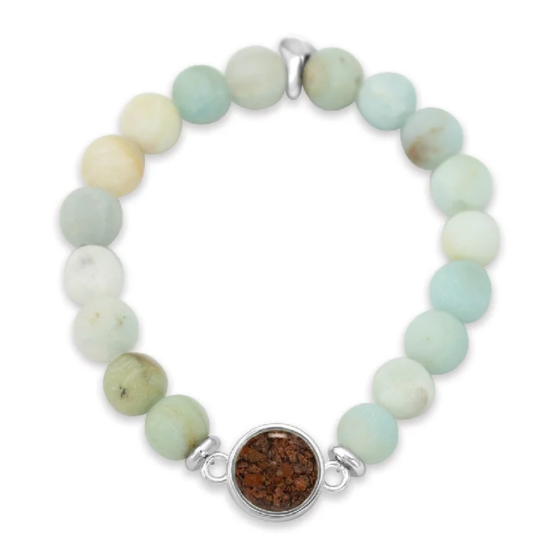 Women’s vintage bangle-El Retiro Round Beaded Bracelet - Amazonite