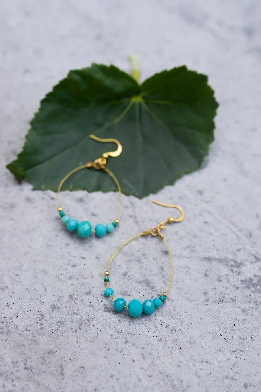 Women’s oversized earrings-Turquoise Drop Earrings