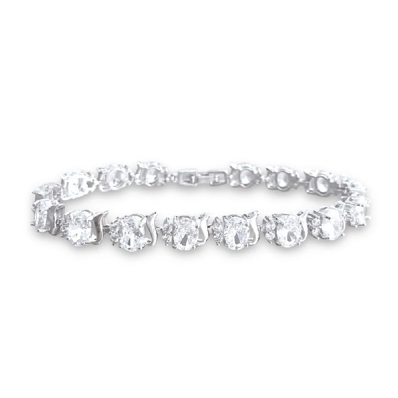 Women’s antique bracelet-Cubic Zirconia Tennis Bracelets with AAA+ Cubic Zirconia Oval and Round Cut