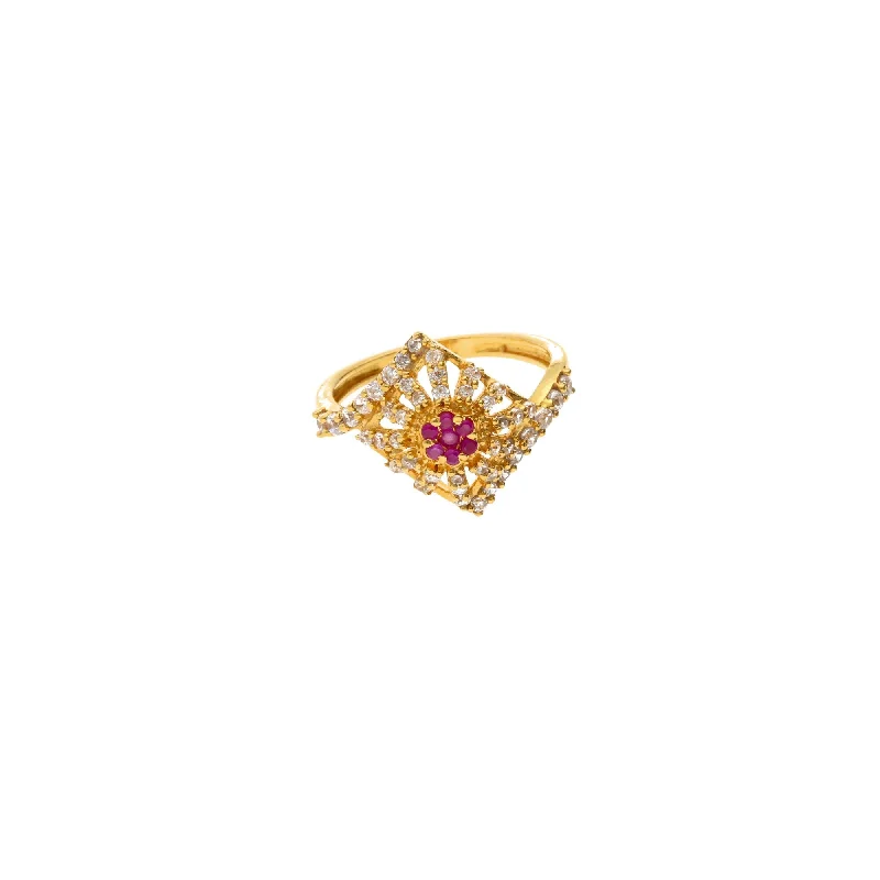 Women’s unique gemstone rings-22K Gold & Enamel Decadence Ring