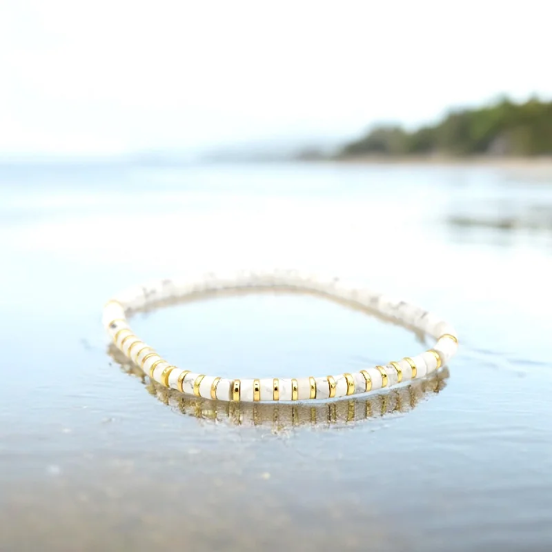 Women’s textured bracelet-WEDDING VOWS - Howlite Accent Bracelet