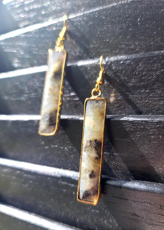 Women’s statement stud earrings-Labradorite Dangle Earrings