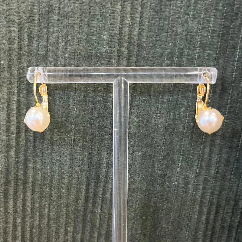 Women’s oval earrings-Pearl Parade Simple Hoop Drop Pearl Earrings