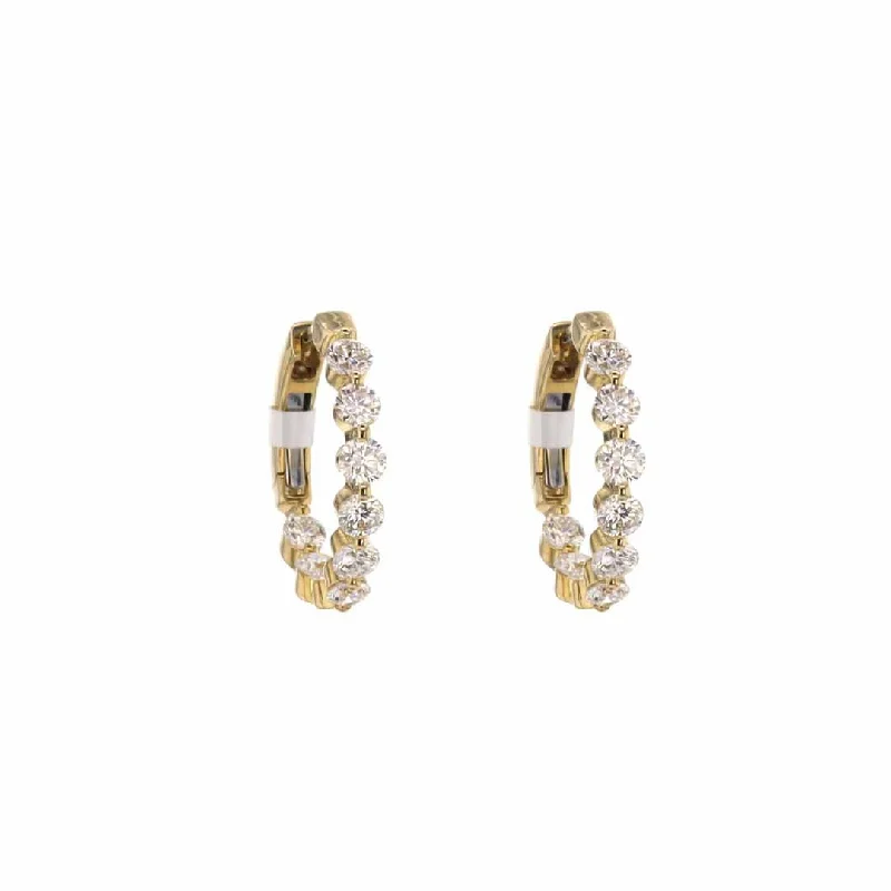 Women’s floral drop earrings-1.54 ctw Diamond 3/4" Inside-Out Hoop Earrings | 10278435