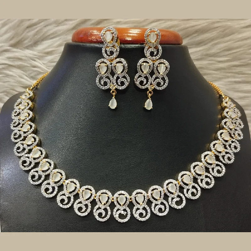 Women’s elegant necklaces-Jain Jewellers Gold Plated AD Necklace Set