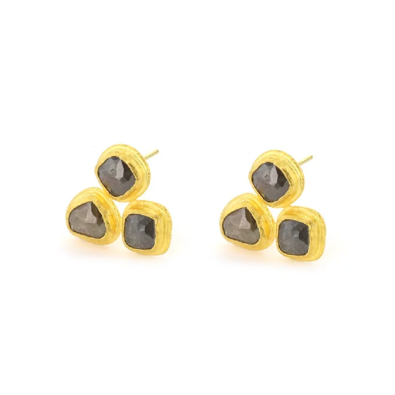 Women’s round earrings-24K Rough Cut Diamond Earrings | M10273311